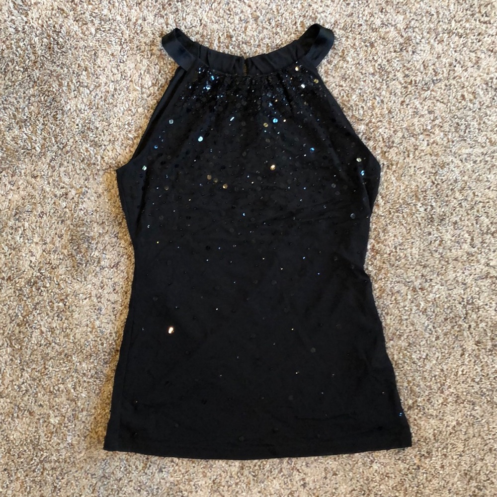 Ann Taylor Black Sleeveless XS Top